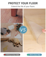 FURKIT Area Mat for Hard Floors, 5'×7' Transparent PVC Area Rug for Home, Waterproof Durable Protector for Dining Room, Kitchen, Living Room, Large No-Slip Baby Play Mat for Floor, Pet Litter Pad