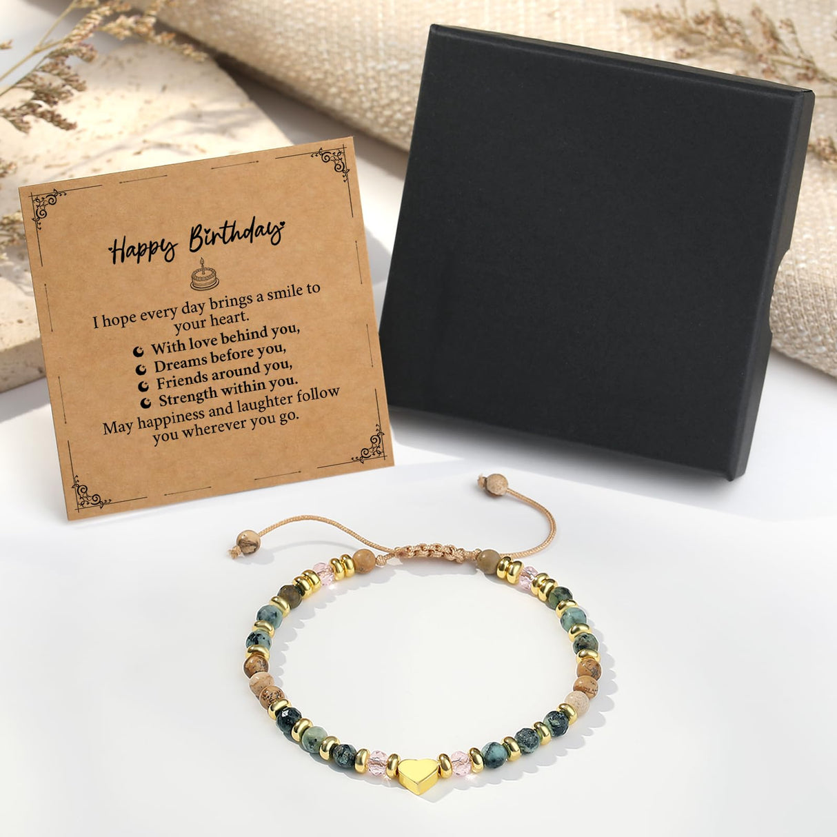 Idylane Happy Birthday Gifts for Women, Best Friend Friendship BFF Bestie Bracelets, Sister Gift from Sister, Turquoise Bracelet, Retirement Mom Gifts