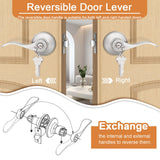 Probrico (2 Pack Wave Style Keyed Alike Entry Levers, Exterior Interior Satin Nickel Keyed Door Handles with Lock and Same Keys, Reversible for Right Left Handed Doors
