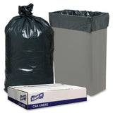 Genuine Joe Low Density Can Liners, 28.5" x 43", 23 gal Capacity, 1.0 mil, Black, Fits Slim Jim Receptacles, 150 Count