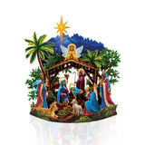 Freshcut Paper Pop Up Cards, 15 Inch Starlit Nativity, Pop Up 3D Greeting Cards, Paper Nativity Scene Decoration, Christmas Card, Holiday Card, Blank Notecard & Envelope