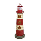 Large Garden Statues 23" Coastal Garden Decor for Outside - Lighthouse Solar Lights Outdoor Waterproof Patio Lawn Yard Decorations, Unique Housewarming Gift Garden Gifts for Family Friends (Red)