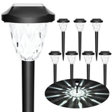 GIGALUMI Solar Pathway Lights, 8 Pack Outdoor Waterproof