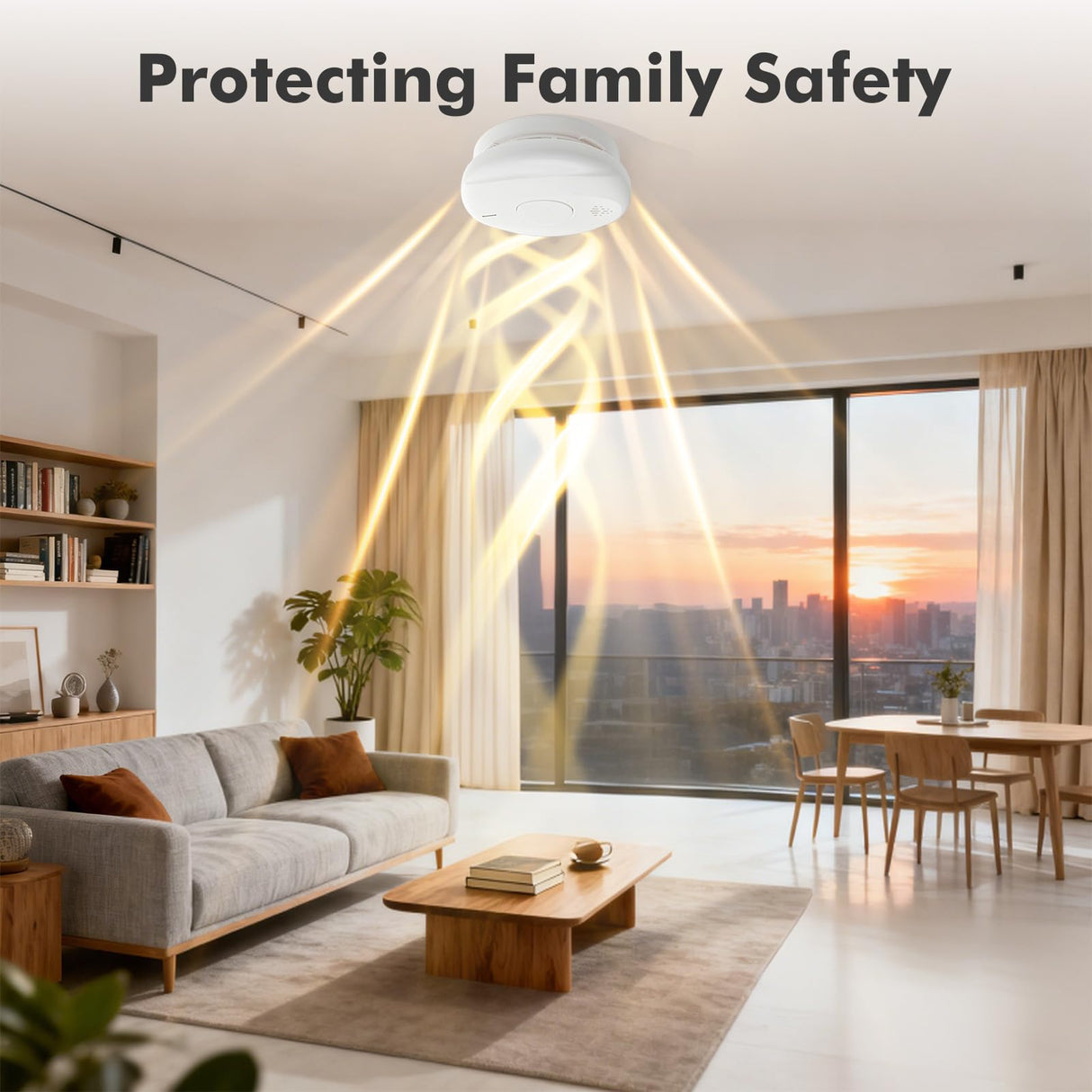 Smoke Detector Smoke and Carbon Monoxide Detector Smoke Detector Carbon Monoxide detectors 10-Year Battery Life, Battery-Powered Smoke and Carbon Monoxide Alarm Combination 1 Pack