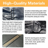 Bakulyor 100pcs Black Landscape Staples + 100pcs Buffer Washer, 6 Inch 11 Gauge Garden Stakes Staples, U Shaped Galvanized Lawn Pins Heavy Duty Yard Ground Pin for Weed Barrier Sod Fabric Decorations