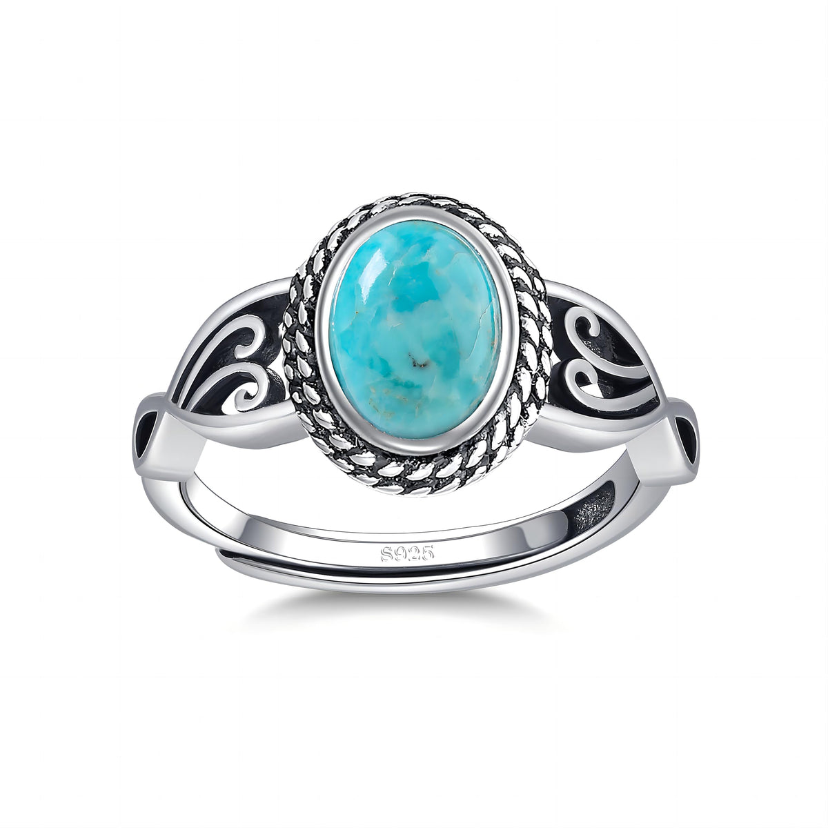 AVECON Adjustable Turquoise Rings for Women, Size 6-9
