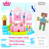Hiwawind 64 Pcs Magnetic Blocks-Princess Castle Collection World,Magnetic Building Blocks for 3+ Year Old Boys & Girls, Creative STEM Sensory Toys,Christmas Birthday Gifts for Kids Ages 3-8