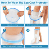 Waterproof Extra Wide Leg Cast Cover for Shower Adults, Extra Large Leg Shower Cover with Non-Slip Bottom, Watertight Foot Protector for Plus Size Adults Surgery Shower Boot