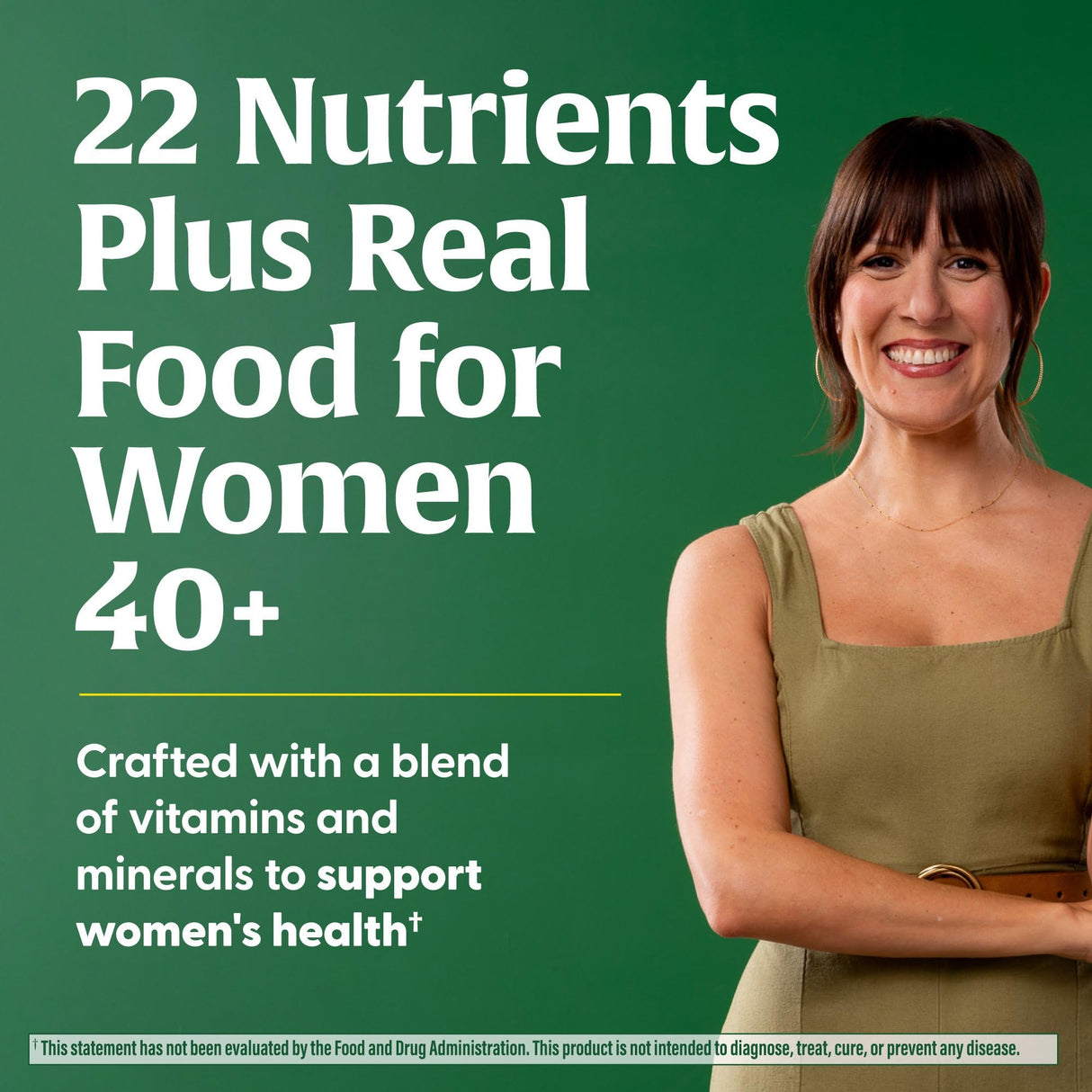 MegaFood Women's 40+ One Daily Multivitamin for Women - with Vitamin B12, B6, C, D, Zinc & Iron – Plus Real Food - Immune Support - Bone Health - Non-GMO - Vegetarian - 90 Tabs