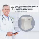 ComfiLife Knee Pillow for Side Sleepers – Cooling Leg Pillow for Side Sleeping – Knee Pillow with Strap for Hip Pain, Back Pain, Sciatica Pain Relief – Memory Foam Hip Pillow Contour Design