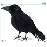 ATDAWN 6 Pack Halloween Black Feathered Crows, Realistic Halloween Birds Decoration for Spooky Décor