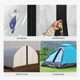 VIVOSUN 2-Pack Self Adhesive Zipper Door for Debris Barriers, 3In. x 7Ft. Peel & Stick, Heavy-Duty & Double-Sided Zipper for Tarp, Greenhouse, Indoor Outdoor Tent, Black