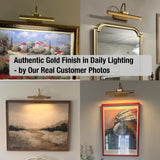 LYTARA Dimmable Cordless Picture Light with Controller and Timer, Rechargeable 5000mAh Battery Wall Sconce for Wall Pictures, Gallery Artwork, Paintings, Portraits, Dartboards (Gold)