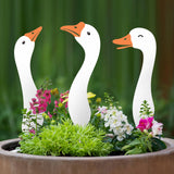 OUUJUOZ Metal Outdoor Goose Statue - Garden & Yard Decor, 17" Lawn Goose Figurine with Vibrant Rust-Resistant Finish, Weatherproof Metal Goose Decor for Patio, Entryway or Garden Gifts for Women