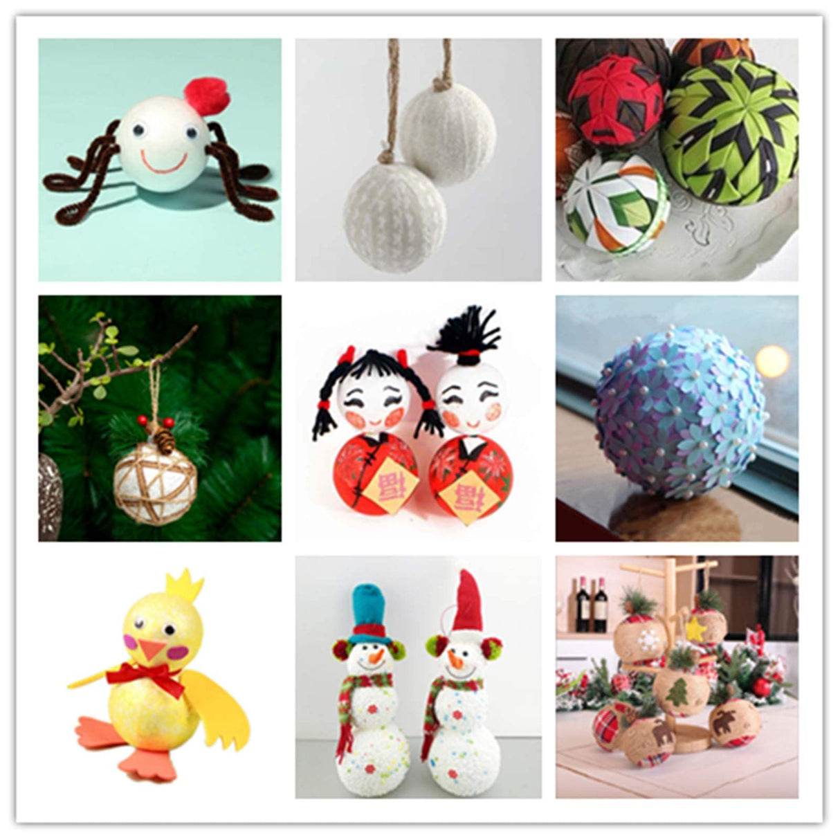 Crafjie 4 Inch Craft Foam Balls 24-Pack, Supplies Foam Balls for Christmas DIY Arts and Crafts, Smooth Polystyrene Foam Ball, for Decoration Household School Projects, White