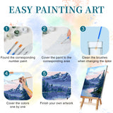 Ninonly 4 Pack Paint by Numbers Kit for Adults Framed Canvas, Art Supplies for Adults Beginners with Easel, Brushes, Acrylic Paint Set for Christmas Gift & Decor, 9 * 12 Inch