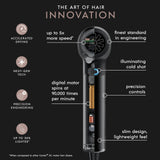 INFINITIPRO by CONAIR DigitalAIRE Hair Dryer | Frizz-Eliminating Hair Dryer with Diffuser | Hair Blow Dryer with Up to 5X More Speed for Higher Air Pressure & Drying Power | Black