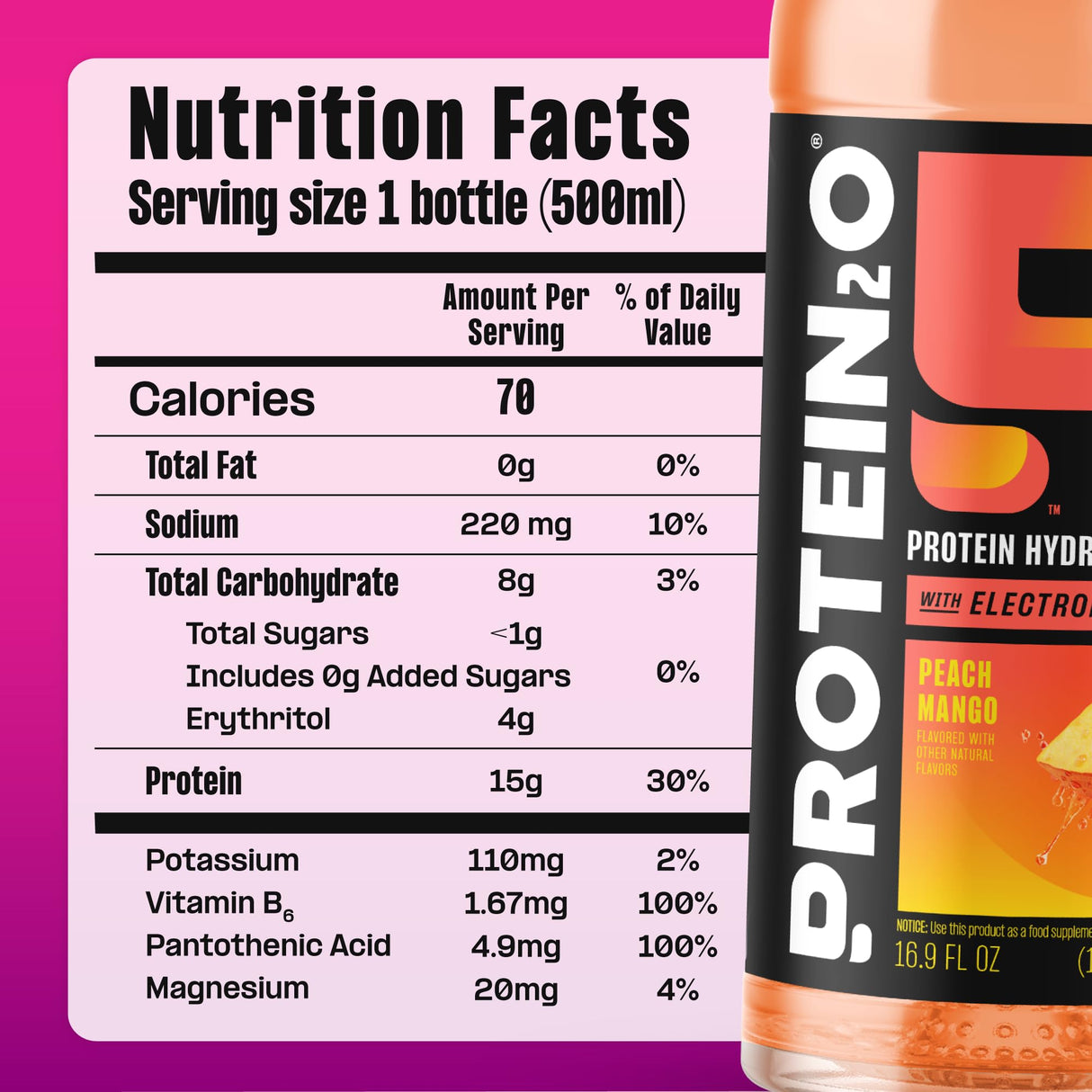 Protein2o Hydration Drink - 2-in-1 Liquid Clear Whey Protein Isolate and Electrolyte Drink - 15g Protein, Vitamins B5, B6 - Post-Workout Recovery - 16.9 Fl Oz - 12 Count Flavor Fusion Variety Pack