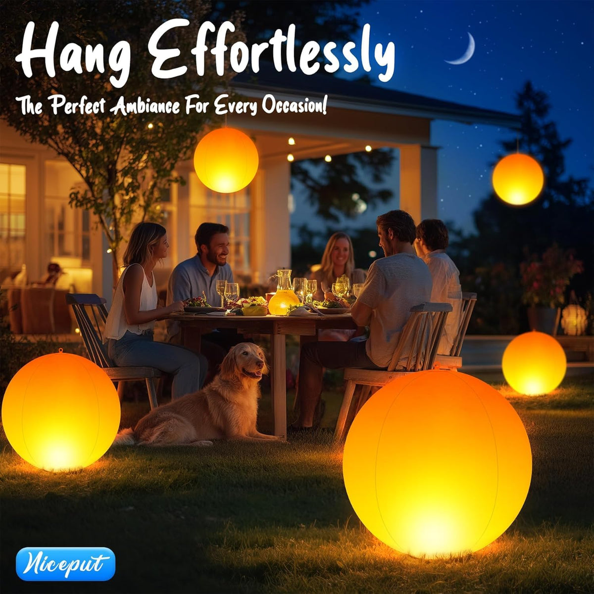 Inflatable Solar Floating Pool Lights，14" Flame Solar Pool Light Balls-4PCS