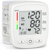 Blood Pressure Monitor Digital Wrist BP Machine Automatic BP Cuff with 2 Users 180 Memory Voice Large LCD Display Adjustable Cuff USB Charging Carrying Case