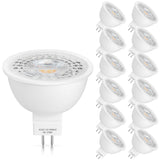 Mlambert 12 Pack MR16 LED Bulbs 50W Halogen Equivalent,2700K Warm White,5W GU5.3 MR16 12V Spotlight Bulb,Non-Dimmable,45° Beam Angle for Landscape