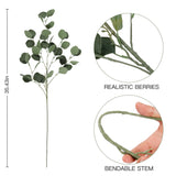 Sggvecsy 6 Pcs Eucalyptus Leaves Artificial Eucalyptus Stems Long Silver Dollar Leaves Faux Leaf Branches Fake Silk Eucalyptus for Spring Summer Home Festival Thanksgiving Christmas Decor (Green)