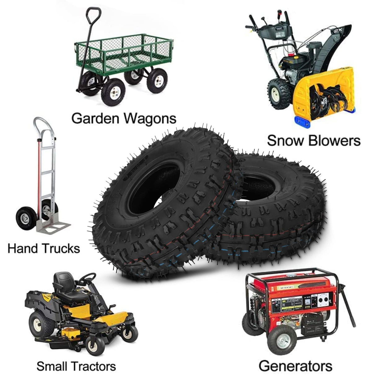 GREHUA 4.10-4 Tire and Tube Set for Lawn Mower Snow Blower Generator Parts