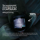 TRIBE ORGANICS Vegan Ashwagandha KSM 66 Pure Organic Root Powder Extract Ayurvedic Supplement - Focus Mood Support Increase Energy Strength 600mg of Natural KSM66 for Superior Absorption - 90 Capsules