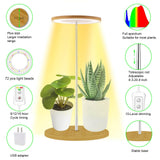 Plant Grow Light for Indoor Plant,Bamboo Mini LED Grow Light Garden,Height Adjustable,Automatic Timer with 8/12/16 Hours，1 Pack