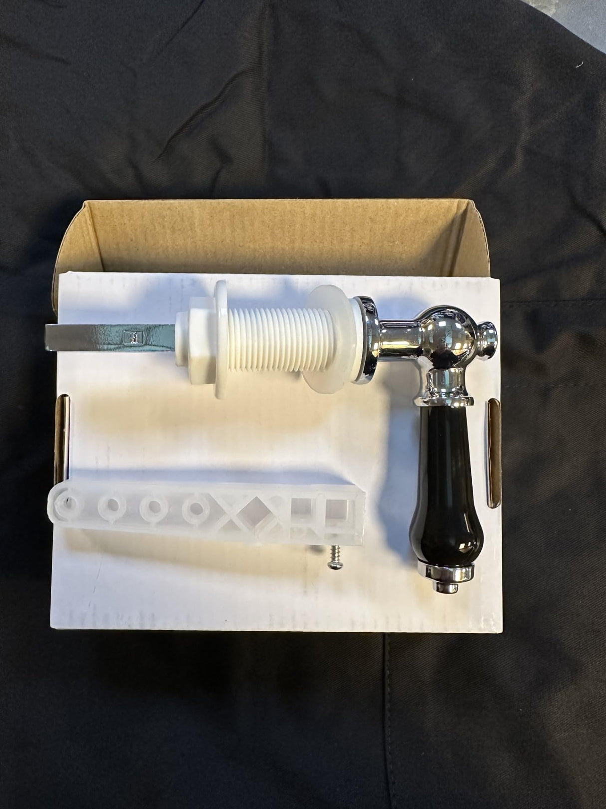 Taps2Traps Designer Black Ceramic Cistern Lever with Chrome Details, Fits Most Cisterns Made