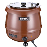 SYBO SB-6000-1G Commercial Grade Soup Warmer Kettle with Hinged Lid and Detachable Stainless Steel Insert Pot for Restaurant and Big Family, 10.5 Quarts, Ochre