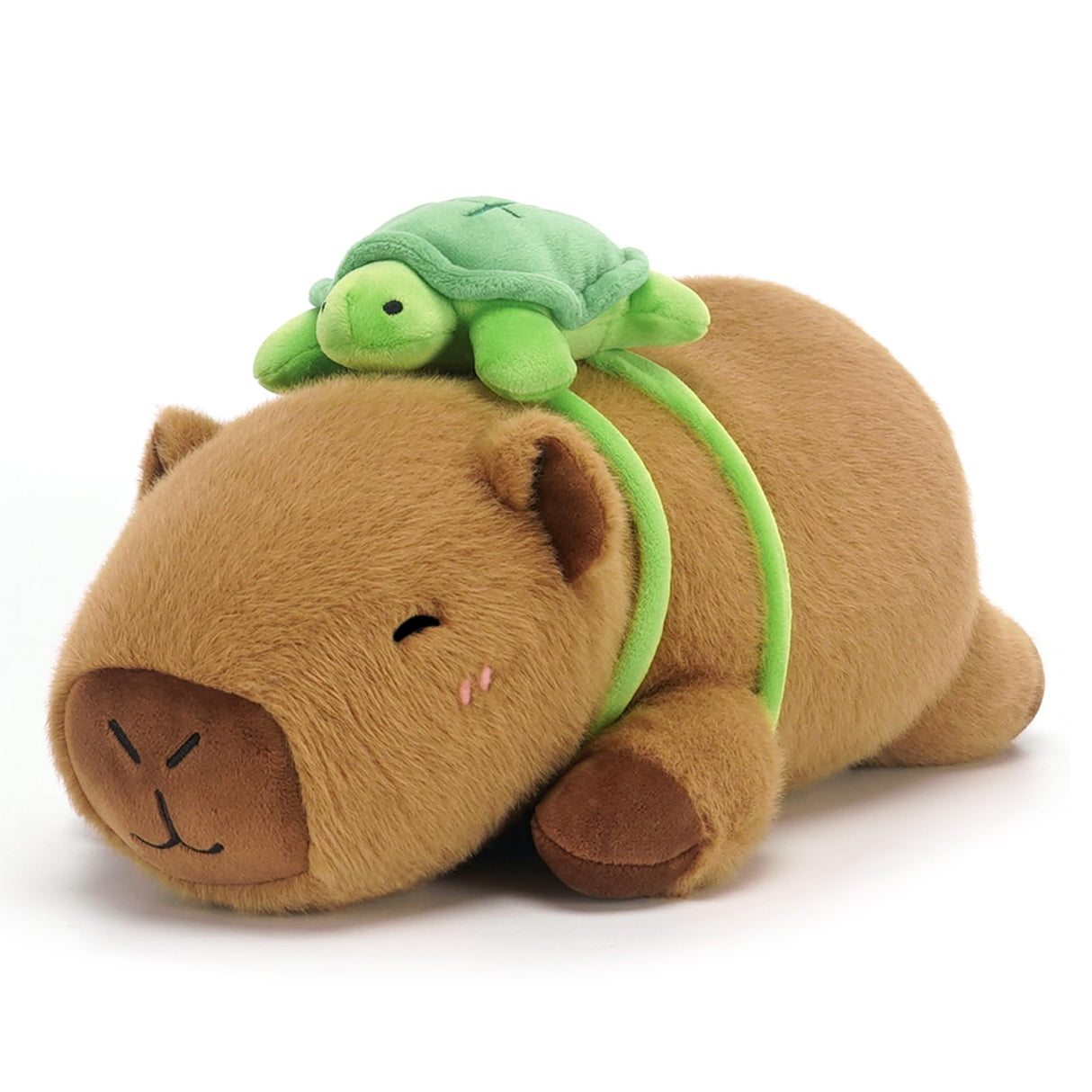 SQEQE Weighted Stuffed Animals Capybara with Turtle Backpack, Weighted Capybara Plush, Cute Plushies Pillow Toy for Bed Time, Christmas & Valentines Gift 23.6 Inch 3.8 Lbs