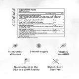 Codeage Fermented Digestive Enzymes Supplement 3-Month Supply - 14 Digestive Enzymes, Probiotics, Prebiotics, Fermented Botanicals, Plant-Based Multi Pancreatic Enzymes - 1 Capsule a Day - 90 Capsules