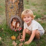 JARPSIRY Mom and Baby Squirrel Tree Hugger Outdoor Tree Faces Decor, Resin Squirrel Figurine Garden Statues Whimsical Tree Peeker Sculpture for Patio Lawn Yard Porch Wall Ornaments