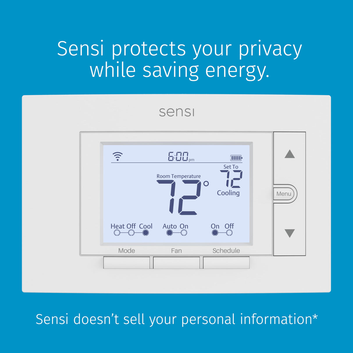 Sensi Smart Thermostat, 100 Years Of Expertise, Wi-Fi, Data Privacy, Programmable, Easy DIY Install, Works With Alexa, Energy Star Certified, Mobile App, ST55