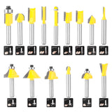 KOWOOD Router Bits Set of 15 Pieces 1/4 Inch Woodwork Tools for Beginners