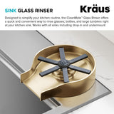 KRAUS CleanMate Glass Rinser for Kitchen Sink in Spot-Free Brushed Brass Color Finish, KGR-500SFBB