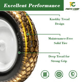 Parts Camp Wheelbarrow Tires,3.50-8" Flat-free Solid Tire and Wheel,Universal Fit 14.5" Wheelbarrow Tire For Garden Carts/Wheelbarrows/Trolley Dolly With 5/8" Axle Bore Hole,3" Centered Hub(2 Pack)