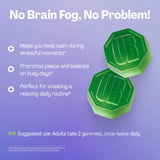 URVI® Neuro Support Supplement Gummies – 500 mg Glycine, 150 mg L-Theanine (high Potency), Vitamins B1 & B6 for Calm Focus, Relaxation, & Sleep – Sugar-Free – Green Tea & Apple – 60 Count