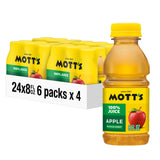 Mott's 100% Original Apple Juice, 8 Fl Oz Bottles, 24 Count (4 Packs Of 6), 2 Servings Of Fruit, 100% Fruit Juice, Gluten-free, Caffeine-free, Kosher, Contains No Artificial Colors Or Sweeteners