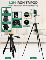 Nikotek Laser Level Self-Leveling Green Beam Horizontal and Vertical Crossline Laser for Home Decor Carrying Pouch, Tripod Battery Included (NK02GT2)