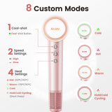 Hair Dryer, 110,000 RPM High-Speed Ionic Blow Dryer for Fast Drying, Professional Lightweight Hairdryer with Diffuser, Magnetic Nozzle, 4 Temps & 2 Speeds, Low Noise for Travel & Home - Pink