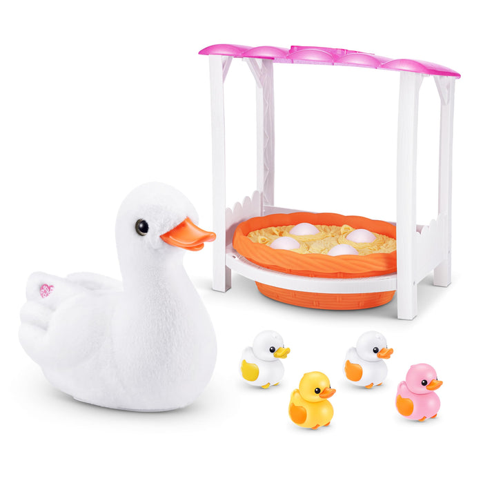Pets Alive Mama Duck Surprise by ZURU, 4 Surprise Eggs, Baby Ducklings, 10+ Sounds, Walking Toy, Interactive Girls Toy, Ages 3+