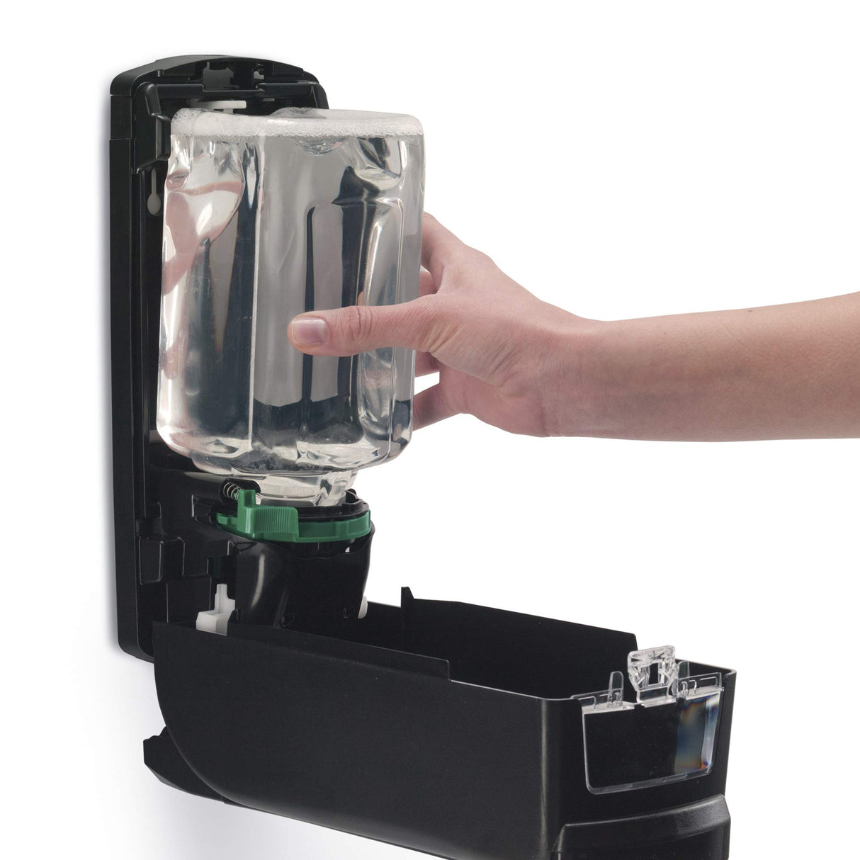 GOJO ADX-12 Push-Style Foam Soap Dispenser, Chrome/Black, for 1250 mL GOJO ADX-12 Soap Refills (Pack of 1) – 8888-06