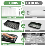 1020 Plant Tray with Tall 7.3" Dome, 5-Pack Extra Large Seed Starter Tray with Humidity Domes, Heavy Duty 1020 Trays and Flats with Lid, Seed Germination Mini Greenhouse No Hole for Balcony Garden