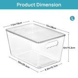 Vtopmart 6 Pack Clear Stackable Storage Bins with Lids and Handles, Large