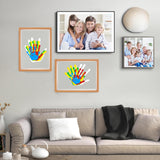 Bixinyo Family Handprint Kit - Baby Hand and Footprint Kit, Adoption Gifts, Family Gifts for New Parents, Christmas, New Mom, DIY Craft Keepsake Wooden Frame, 5 Non-Toxic Paints (Brown)