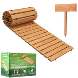10FT Wooden Garden Pathway, Outdoor Roll Out Wooden Walkway Pathway Pavers