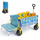 Beach Wagon with Big Wheels for Sand, Flip-Out Tailgate, 330 lb Capacity