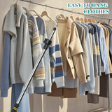Greeily Clothes Hanger Reaching Hook Telescopic Adjustment clothes hook pole Light and can Extend from 37" to 65" with 4.7 "Hook and Sponge Handle.